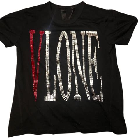 Vlone Rhinestone Swarovski Staple Black T Shirt Whats On The Star