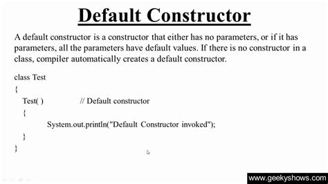 When java inserts a default constructor, if the program has any variables, then they are assigned the default values. 92. Default Constructor in Java Programming (Hindi) - YouTube