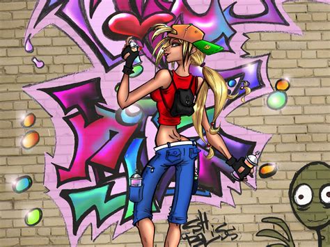 Graffiti Girl Draw With Spray Can Graffiti Tutorial