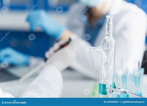 Selective Focus Of Medical Flask Near Stock Image Image Of