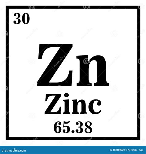 Zinc Periodic Table Of The Elements Vector Illustration Stock Vector