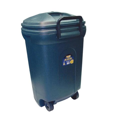 Shop Blue Hawk 45 Gallon Black Plastic Outdoor Wheeled Trash Can With