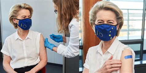 Ursula von der Leyen recibe la primera dosis de la vacuna de Pfizer