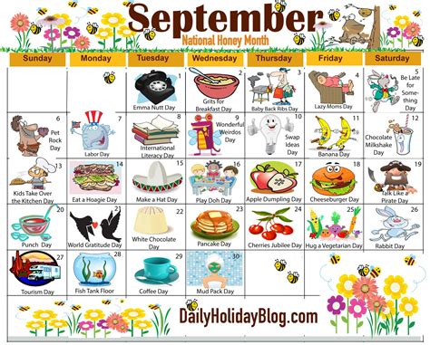 The New Free September Holiday Calendar Is Available To Print Each