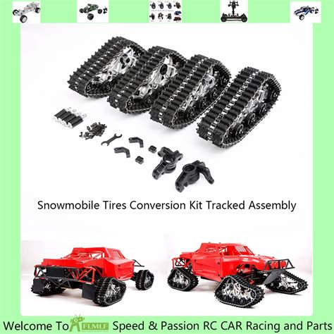 Snowmobile Tires Conversion Kit Tracked Set Fit For 15 Scale Losi 5ive
