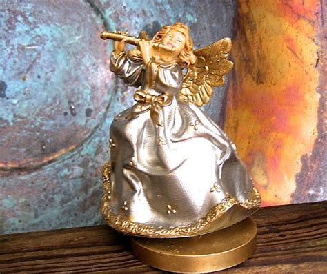 Vintage Gold Angel Italian Musical Figurine By Funkandmorevintage