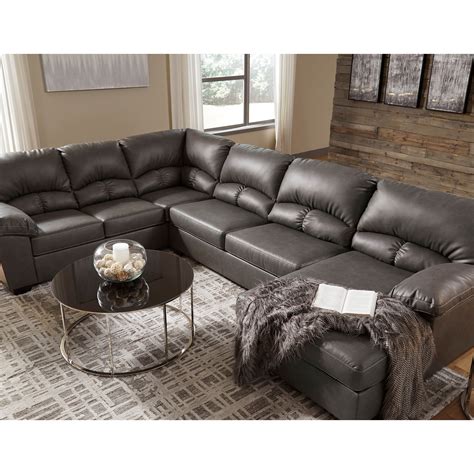 Benchcraft By Ashley Aberton Faux Leather 3 Piece Sectional With Chaise
