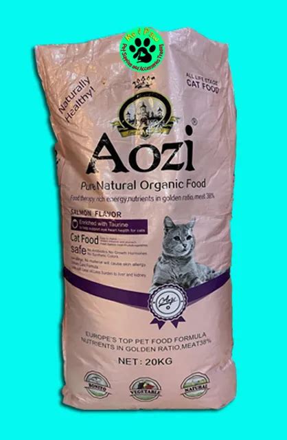 Aozi Organic Cat And Kitten Dry Food Repacked 1kg500g Salmon And Tuna