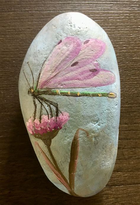 Dragonfly Painting Stone Art Painting Pebble Painting Pebble Art