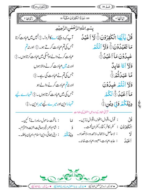 Surah Al Kafirun With Urdu Translation Khawab Ki Tabeer