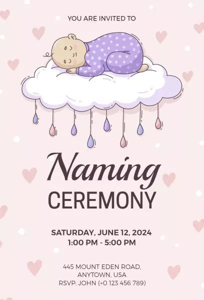 Naming Ceremony Invitation Templates Photoadking Vlrengbr