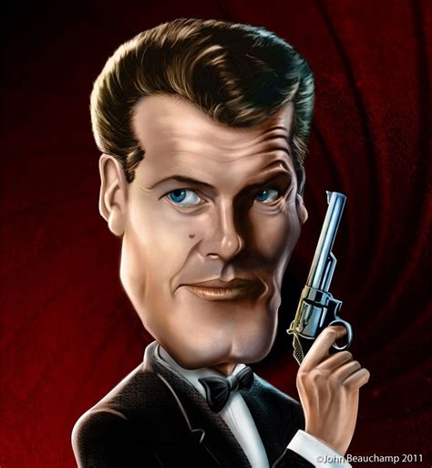 Roger Moore Celebrity Caricatures Funny Caricatures Caricature