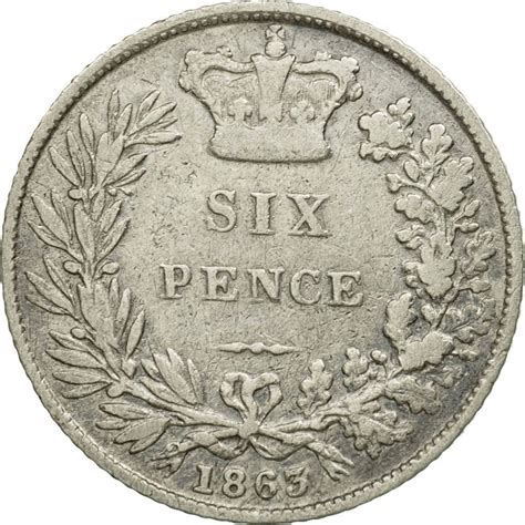 Sixpence 1863 Coin From United Kingdom Online Coin Club
