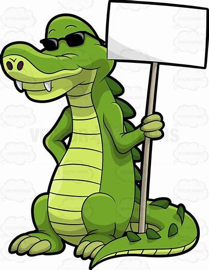 Alligator Cartoon Clipart Swamp Alligators Snake Holding