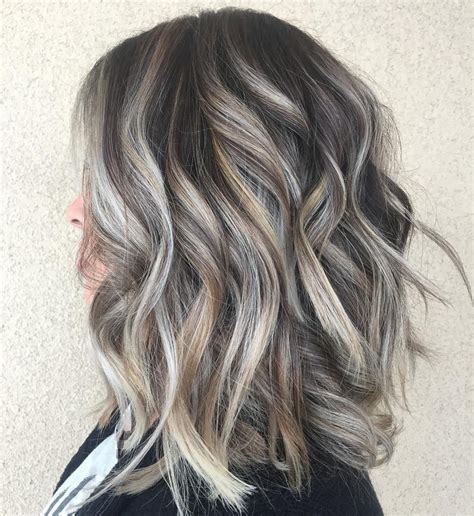 Ideas Of Gray And Silver Highlights On Brown Hair Dark Hair With