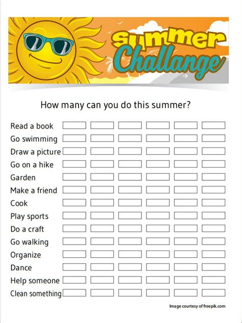 Printable Summer Challenge