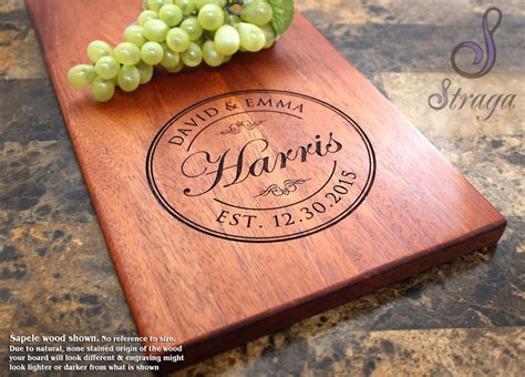 Personalized Cheese Board Engraved Serving Plate Wedding Etsy