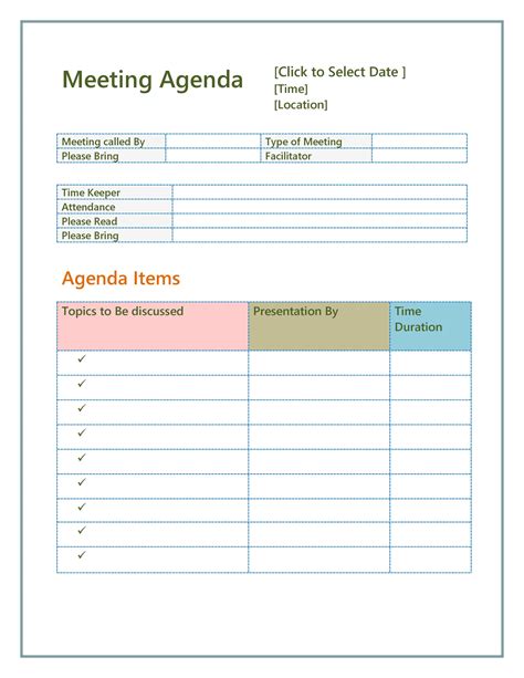 46 Effective Meeting Agenda Templates Templatelab