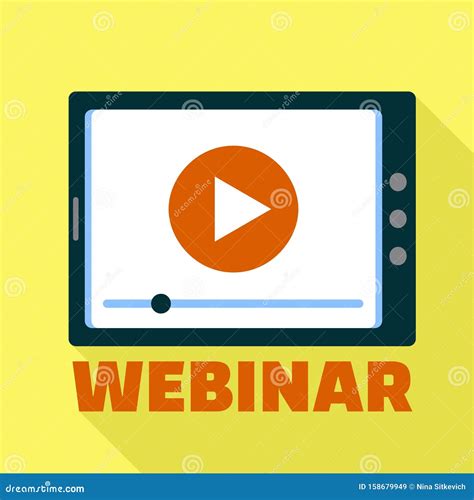 Online Live Webinar Icon Flat Style Stock Vector Illustration Of