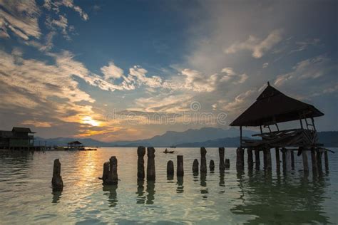 Stunning Sunset On The Beach Tanjung Putus Lampung Stock Photo Image