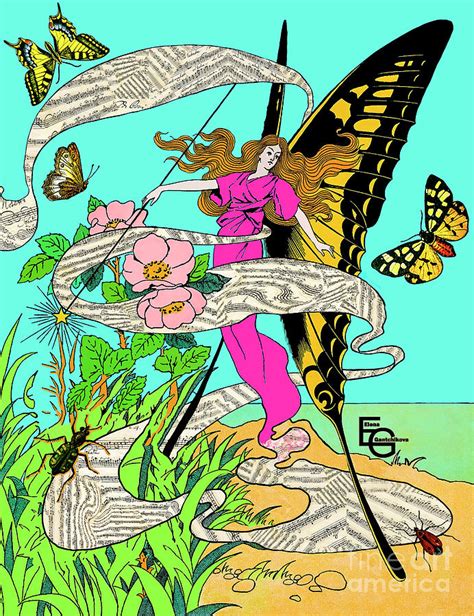 Musical Art Notes Fairy Butterfly Butterflies Insects And Flowers