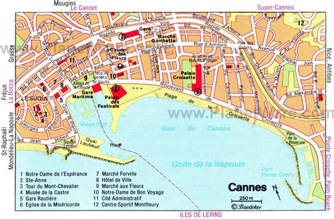 Cannes Map Tourist Attractions Cannes France France Attractions