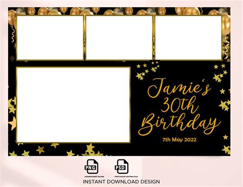 Photo Booth Template Birthday Photo Booth Template Party Template 4x6