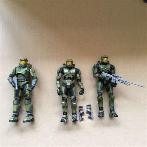 Loose Halo Anniversary Master Chief Evolution 3 Pack Mcfarlane Toys