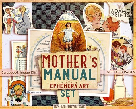 Mothers Manual Set1 Ephemera Book Aged Book Vintage Etsy