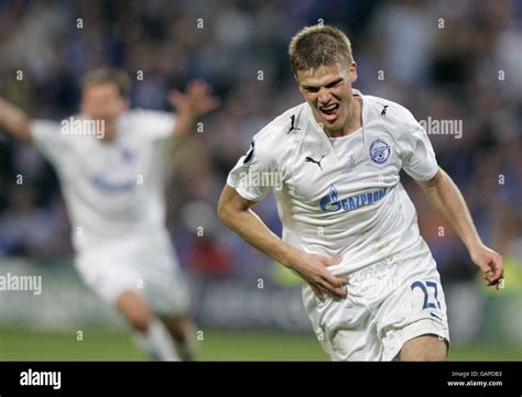 Zenit saint petersburgs igor denisov celebrates scoring the opening