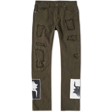 Helmut Lang X Travis Scott Distressed Skinny Jean Nato Green End Uk