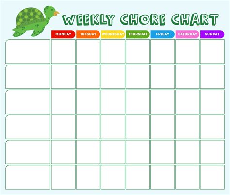 10 Best Blank Weekly Chore Chart Printable Templates