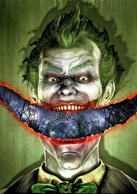 Batman Arkham Asylum Poster Joker Smile Joker Arkham Batman Arkham