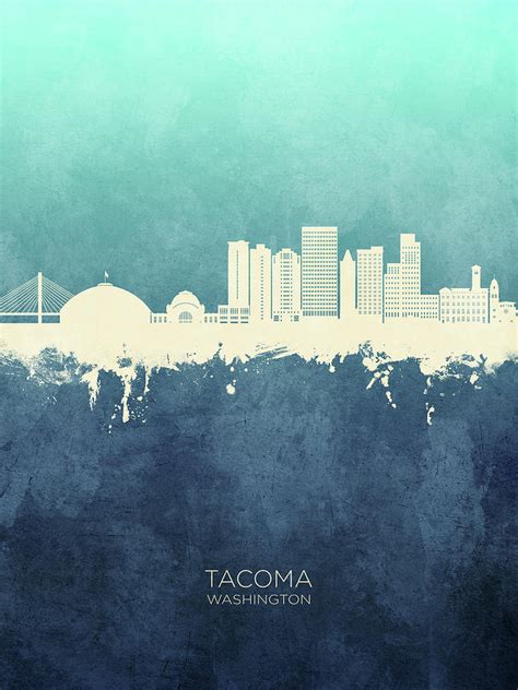 Tacoma Washington Skyline 24 Digital Art By Michael Tompsett Fine