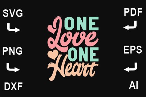 One Love One Heart Svg Graphic By Creativedesignshop · Creative Fabrica