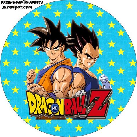 Dragon ball z 19 piece birthday cake topper set featuring 10 dragon ball z figures ranging from 2 to 2.5 tall, dragon ball z acrylic ball, decorative dragon ball z cutouts and 6 dragon ball z buttons: Dragon Ball Z: Free Printable Candy Bar Labels. | Festa ...