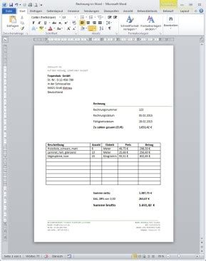 Kann man einen werkstattauftrag an dem tag, nach dem man das auto in die werkstatt gebracht hat noch stornieren? Rechnung schreiben - Finanzen Downloads - COMPUTER BILD