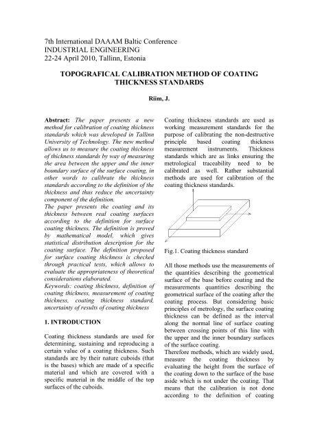 Topografical Calibration Method Of Coating Thickness Standards