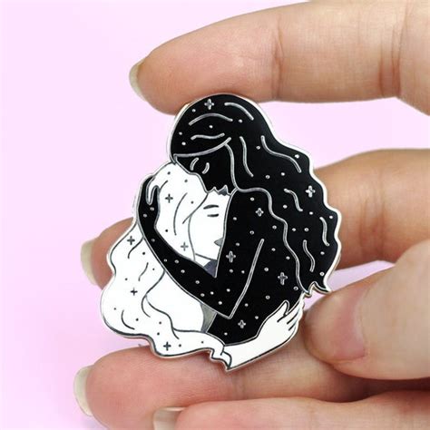 Sapphic My Universe Is You Hard Enamel Pin Gay Pins Etsy