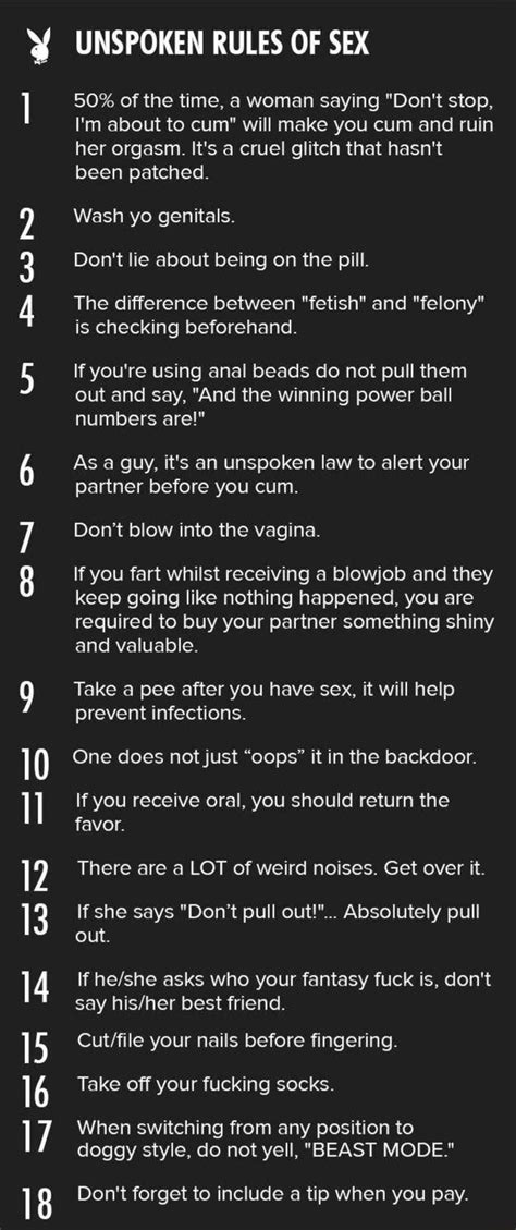 18 unspoken rules of sex 50 of the time a woman saying don t stop i m about to cum will