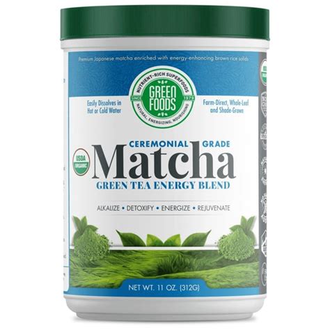 It is usually less expensive, and is designed to be added to. Green Foods Ceremonial Grade Matcha Green Tea Energy Blend ...