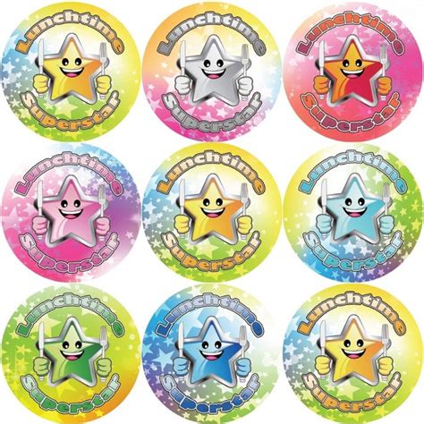 144 Welcome Back Rainbows Themed Teacher Reward Stickers Large