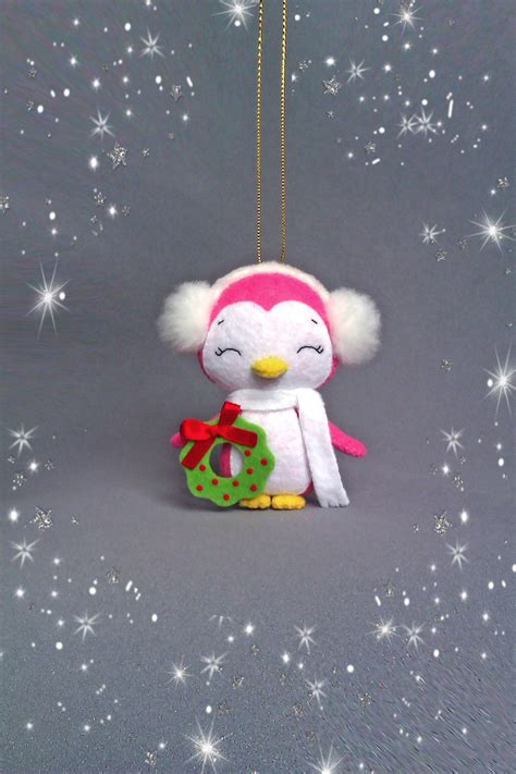 Christmas Ornament Felt Penguin Girl Christmas Tree