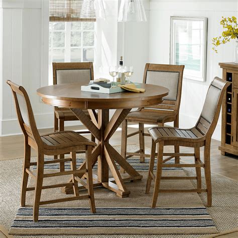Progressive Furniture Willow Dining 5-Piece Round Counter Height Table ...