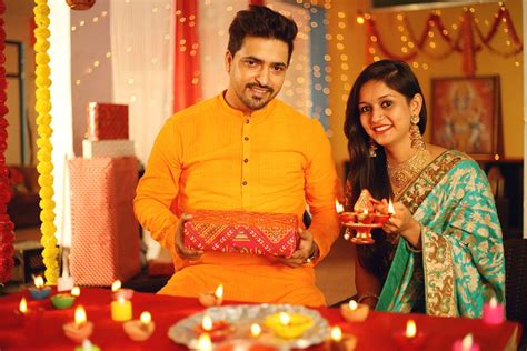 Indian Couple Diwali Celebration Free Photo On Pixabay