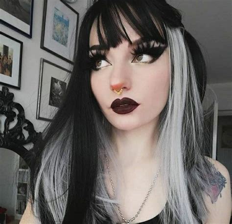 Pin By Yesica On Hair Styles Witchy Hair Black White Hair White