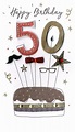 Male Happy 50th Birthday Greeting Card Hand-Finished | Cards