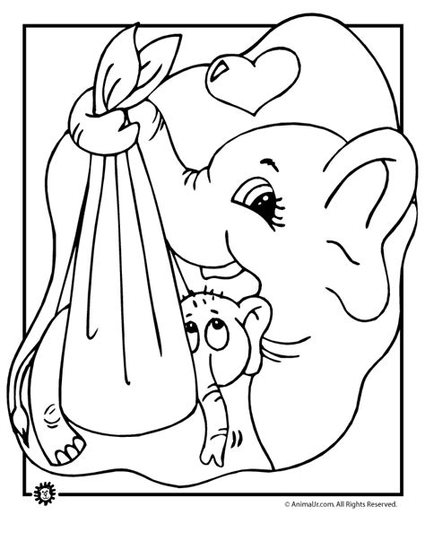 Mother And Baby Elephant Coloring Page Woo Jr Kids Activities