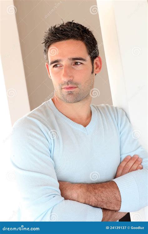 Portrait Of Handsome 30 Year Old Man Stock Image Image Of Relaxed Model 24139137