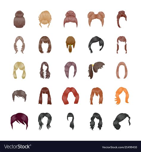 Hairstyles Icons Pack Royalty Free Vector Image